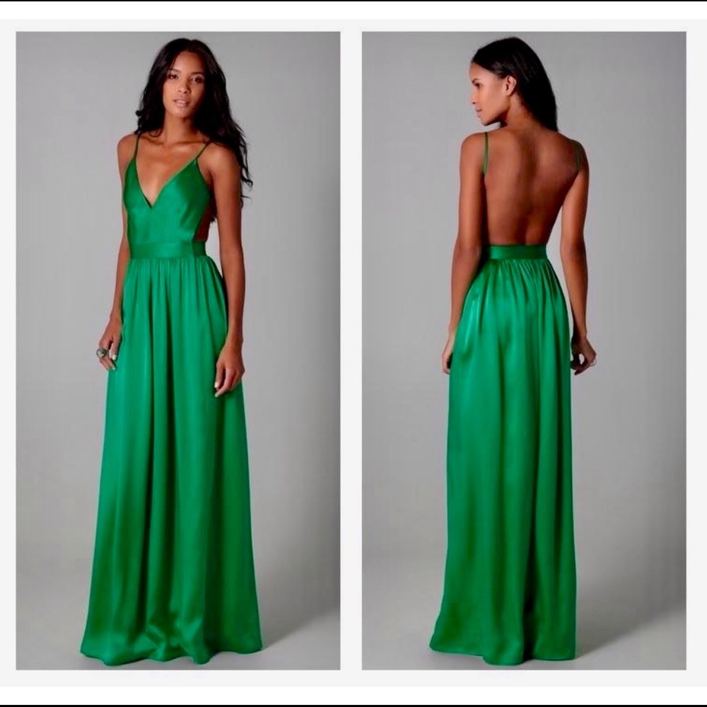 ONE by Contrarian Maxi Silk Satin Gown Backless
